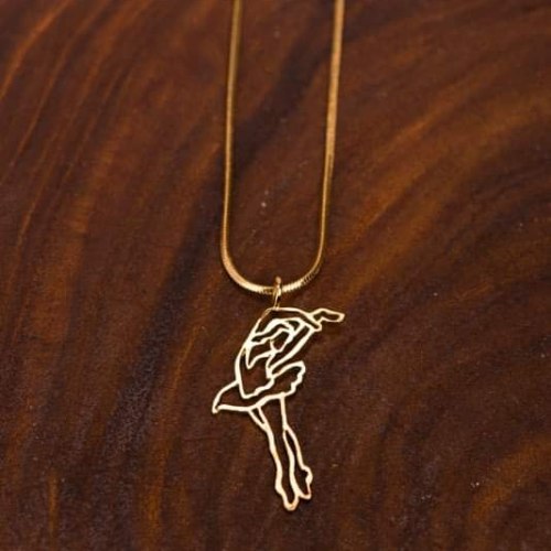 שרשרת מחול רקדנית חלולה ידיים למעלה מוזהבת