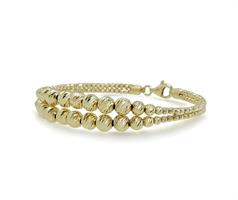 צמיד זהב קשיח כדורים לאישה| צמיד מהמם מלא נצנוץ