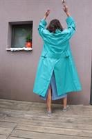 מעיל טרנץ' תכלת ארוך Trench Coat מידה XL/XXL