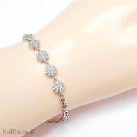 צמיד מכסף משובץ אבני זרקון  Z3116 | תכשיטי כסף 925