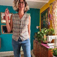 ווסט משבצות צמר L/XL