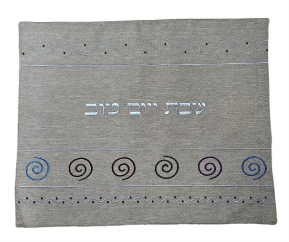 כיסוי חלה פישתן חום 50X40 שבלולים