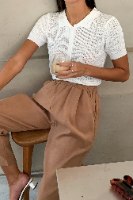 טופ אלכסה צווארון כפתורים