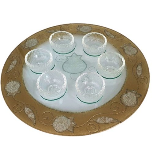 קברט עגול לראש השנה עיטור רימונים זהב