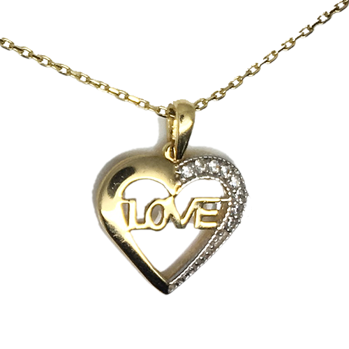 תליון לב נשים זהב 14K צהוב  OP0716144XX