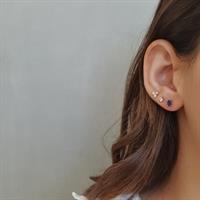 עגילי ספיר כחול חיתוך מלבן