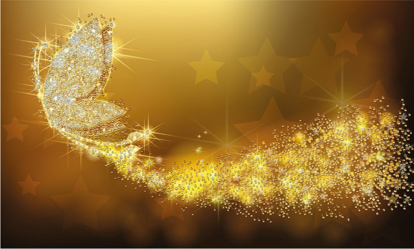 ריקמת חרוזים 45X27 - פרפר נוצץ