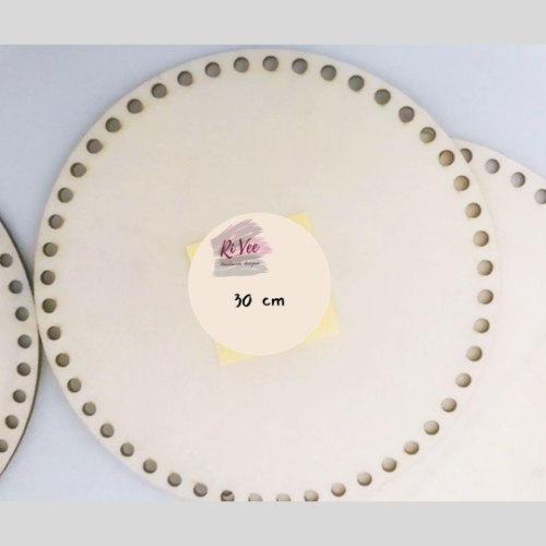 תחתית עץ  עגולה לסריגת סל/סלסלה, תחתית בסיס לסלסלה קוטר 30 סמ