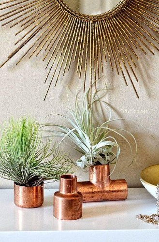 סט זוויות נחושת וצמחים