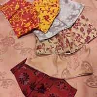 מסכת סאטן משי יפני - סגול לילך פרחוני