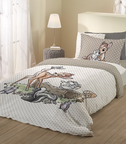 סט מלא יחיד/מיטה וחצי דגם במבי 100% כותנה