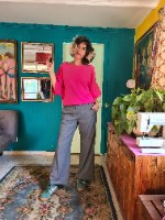 מכנסיים אפורים מתרחבים מידה XL