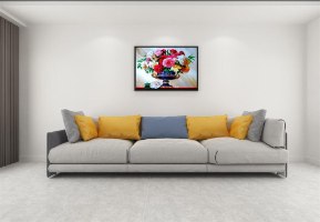 תמונות אבני שיבוץ - פרחים באגרטל 30X40