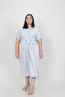 שמלת בריטני תכלת משובץ