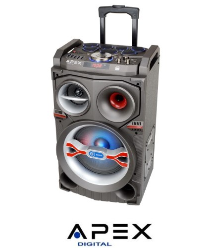 APEX רמקול קריוקי "10 נייד + תופים עם מיקרופון אלחוטי דגם AP1590