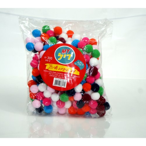 פונפונים 2 ס"מ 300 יח' צב