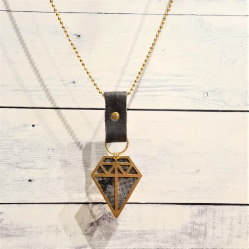 שרשרת פאנק יהלום מנוחש ארוכה