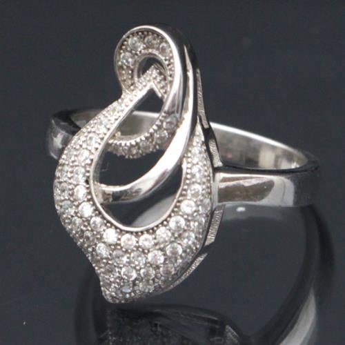 טבעת כסף משובצת זרקונים RG7461