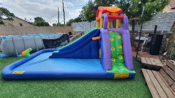 מתקן קפיצה מתנפח רטוב עם מים בית המגלשות - W5034 מבית Jumpy Jump העולמית -קפיץ קפוץ