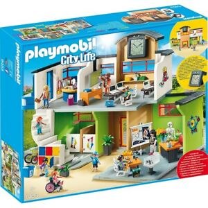 פליימוביל בית ספר מרוהט עם שעון Playmobil 9453 City Life Furnished School Building with Digital Cloc
