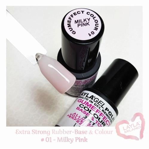 ג'ל בסיס 01 בגוונים  EXTRA STRONG RUBBER לילה מילאנו LAYLA MILANO