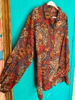 חולצת ויסקוזה פאצ'ים פרחוניים L/XL