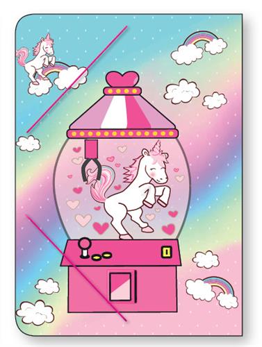 תיקיית גומי ‏‎PP בנות : חד קרן מכונת מזל "