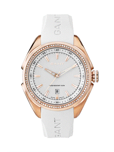 שעון יד אנלוגי נשים רצועת סיליקון לבנה GANT W10874