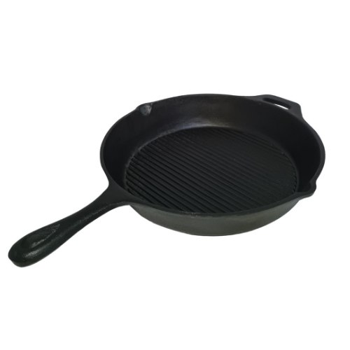 מחבת 32 ס"מ ידית ברזל - משטח פסים