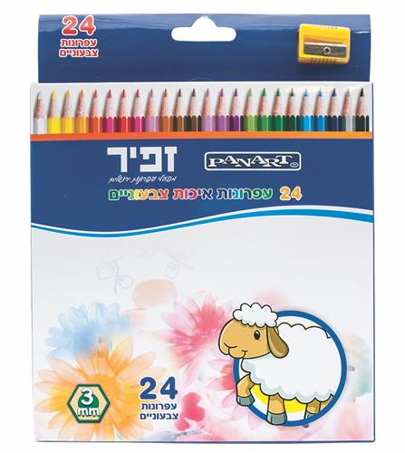 24 עפרונות צבעוניים זפיר