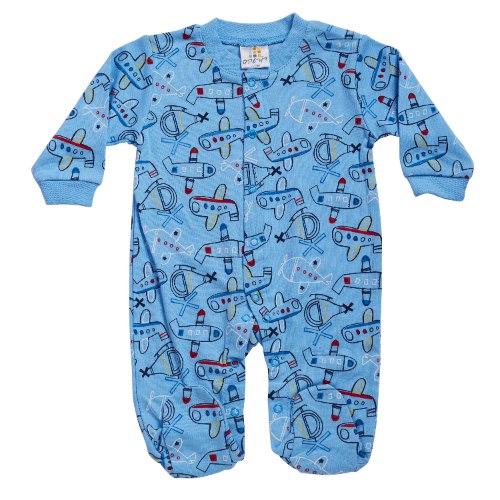 אוברול טריקו ארוך מטוסים תכלת