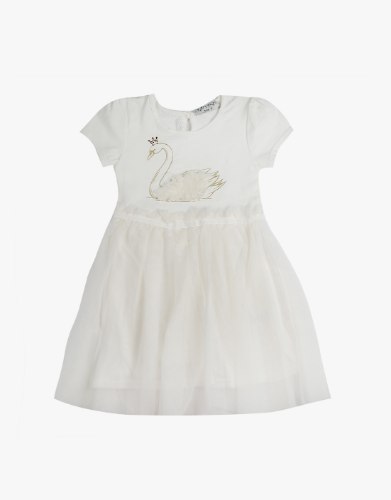 שמלה טול עם ברבור  לבנות