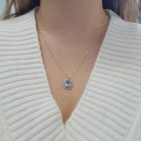 שרשרת ותליון בלו טופז