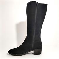 מגף גסיקה: מגף בוקר רקמה מעור זמש בצבע שחור