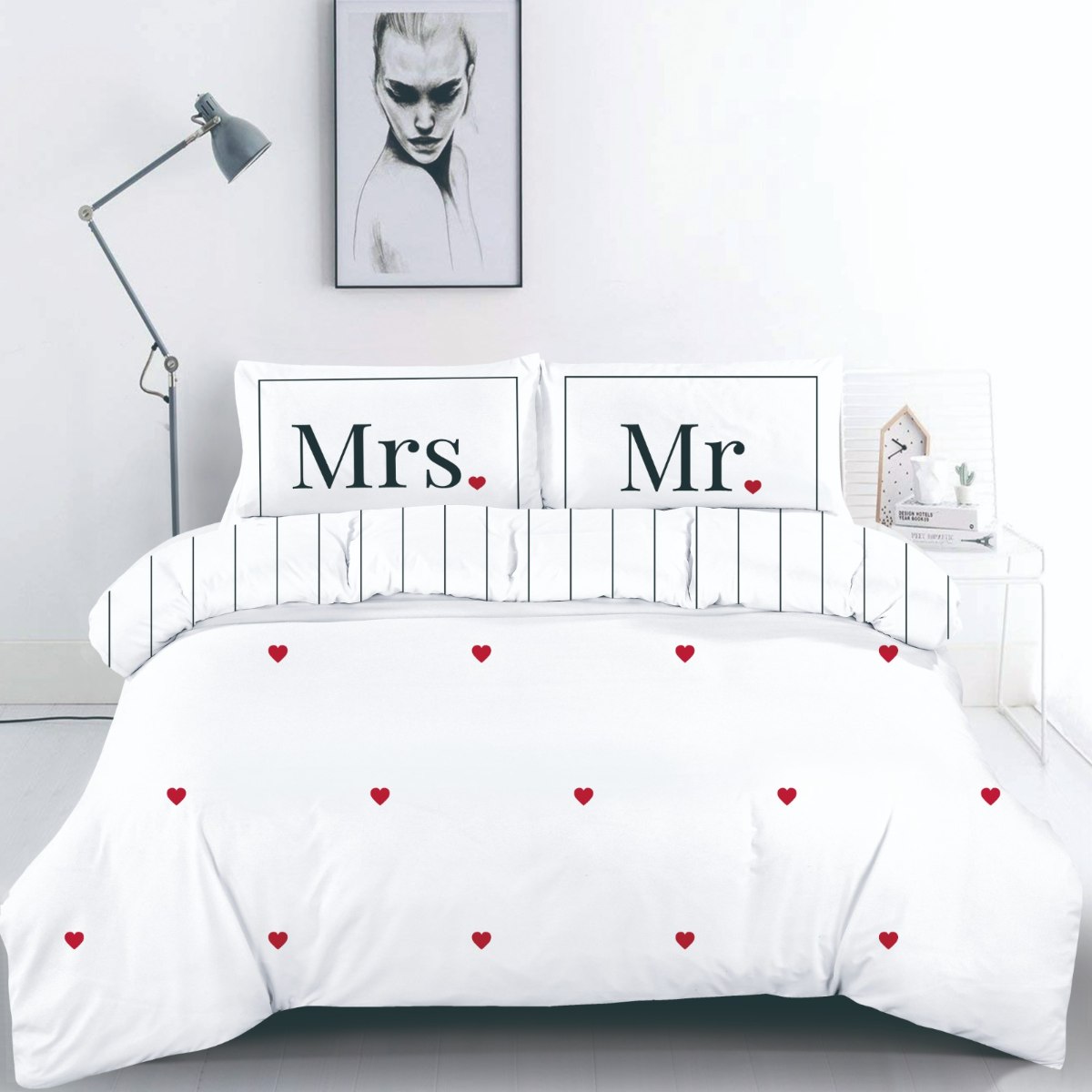 סט מצעים למיטה זוגית 100% כותנה דגם מנהטן - 773