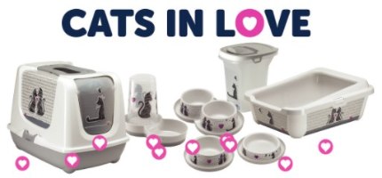 קערה מעוצבת פלסטיק לבן חתלתולים