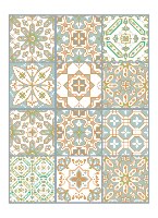 מדבקות לאריחים 15*15 ס''מ פיוז'ן אוריאנטלי דגם 1288
