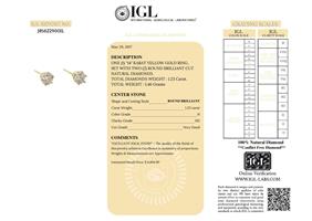 עגילי יהלום מעוטרים 1.23 קראט