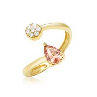 טבעת פתוחה זהב יהלומים ואבן חן