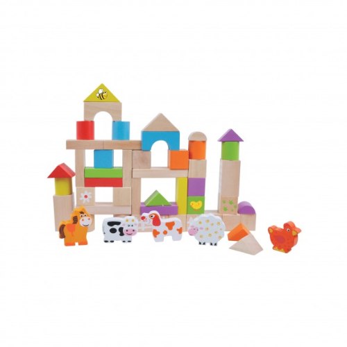 דלי קוביות עץ 42 חלקים