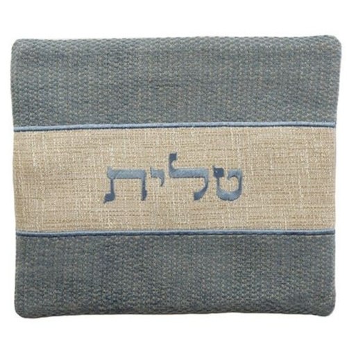 כיסוי לטלית בדים עבים פשתן כחול