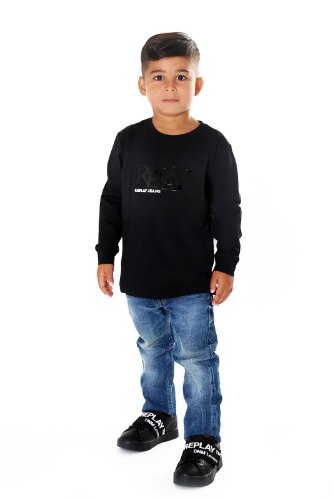 טישירט שחורה REPLAY לוגו שחור