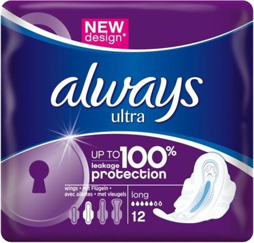 אולוויז תחבושות אולטרה עם כנפיים לונג 12 יחידות