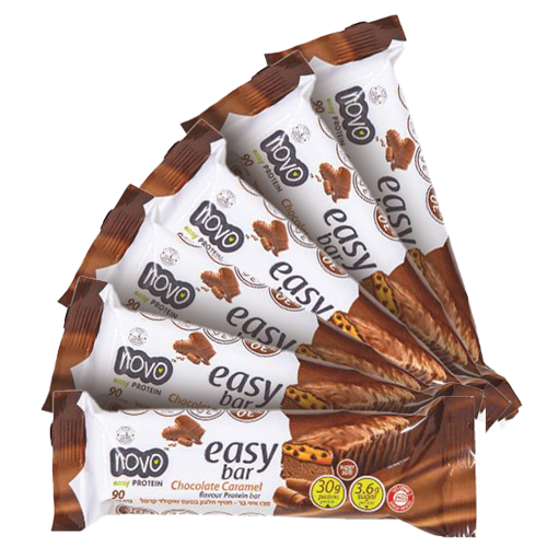 6 חטיפי חלבון שוקולד כרמל,  נובו איזי בר