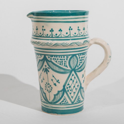 קראף זייתון טורקיז לבן פרחים