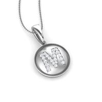 שרשרת אות M שרשרת זהב עם אות M משובצת יהלומים