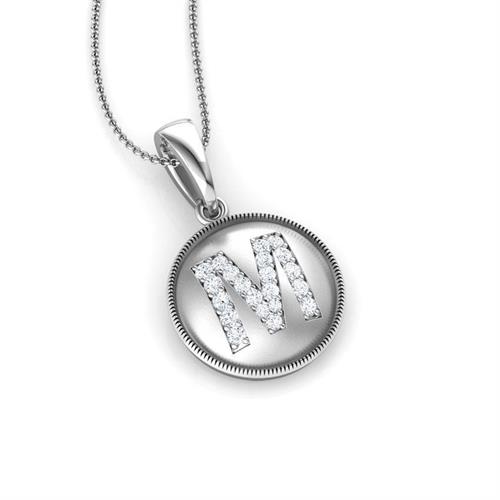 שרשרת אות M שרשרת זהב עם אות M משובצת יהלומים