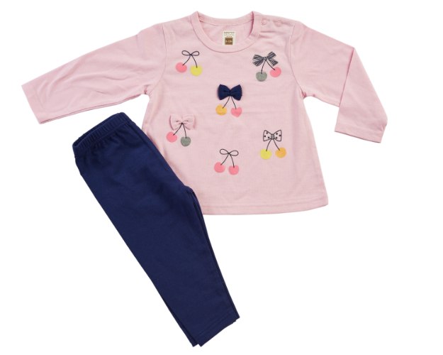 חליפת מעבר דובדבנים ורוד בייבי מכנס לייקרה