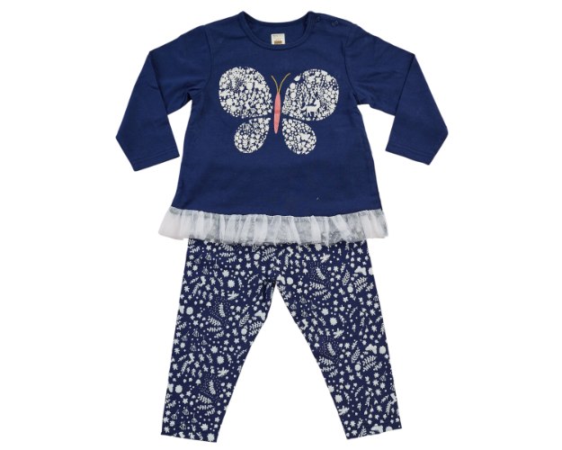 חליפת מעבר פרפר מלמלה נייבי מכנס לייקרה