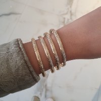 צמיד מרוקאי מזהב לאישה מעוטר,חלק